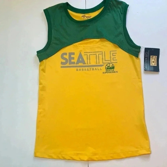 Seattle Super Sonics Basketball Jersey Youth NBA Throwback Hardwood Classics NWT - Picture 1 of 11